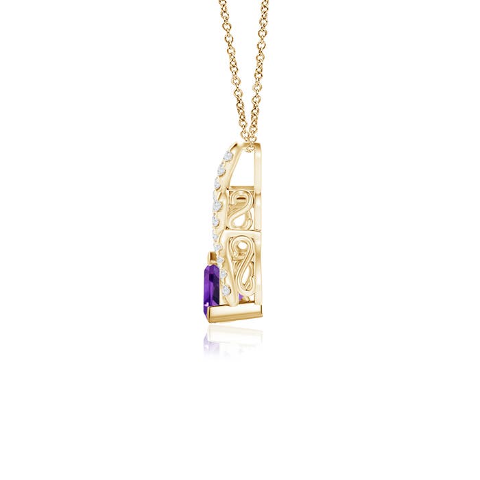 AAAA - Amethyst / 0.5 CT / 14 KT Yellow Gold