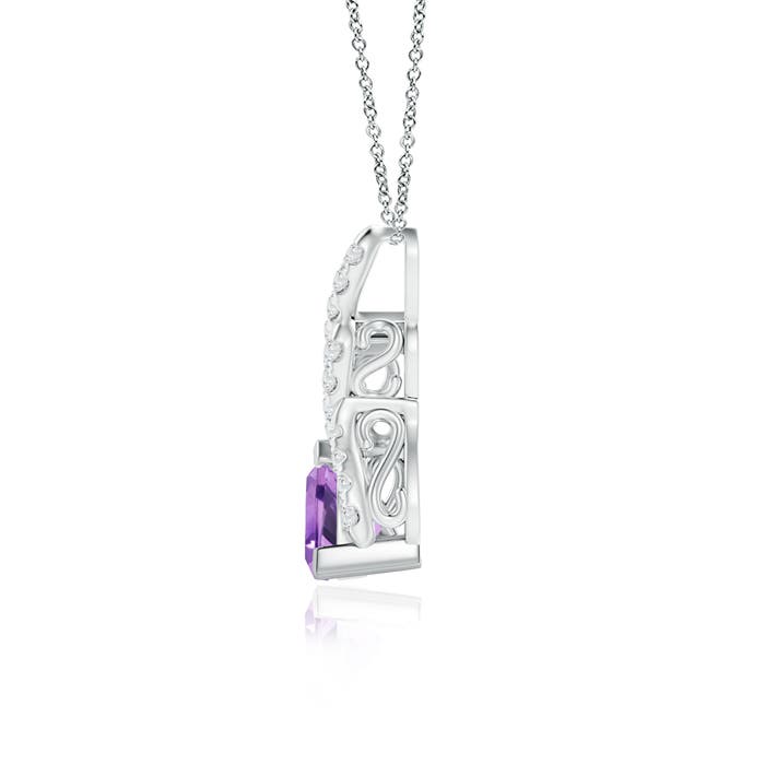 A - Amethyst / 0.85 CT / 14 KT White Gold