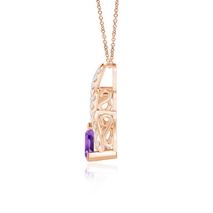 AA - Amethyst / 0.85 CT / 14 KT Rose Gold