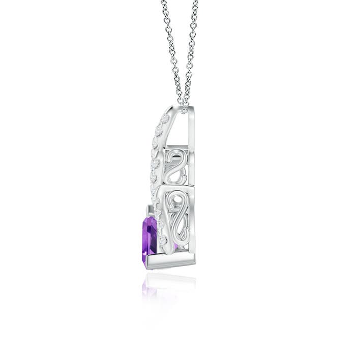 AA - Amethyst / 0.85 CT / 14 KT White Gold