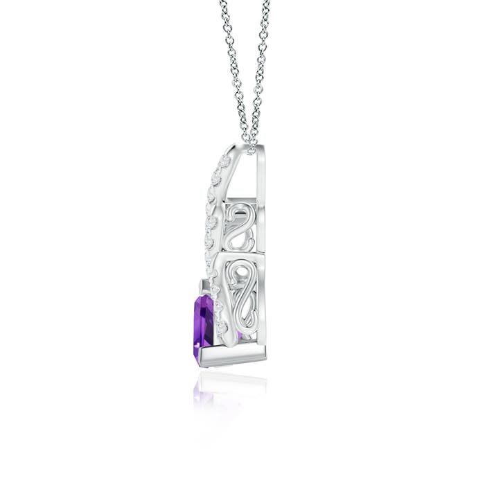 AAA - Amethyst / 0.85 CT / 14 KT White Gold