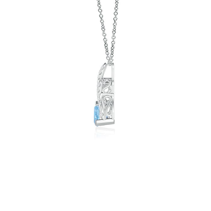 AAA - Aquamarine / 0.24 CT / 14 KT White Gold