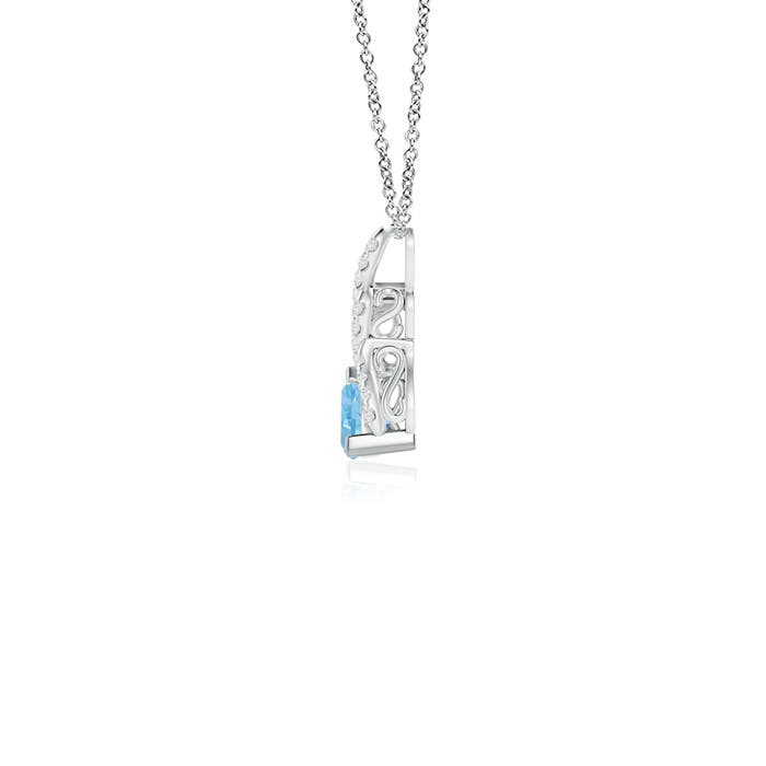 AAAA - Aquamarine / 0.24 CT / 14 KT White Gold