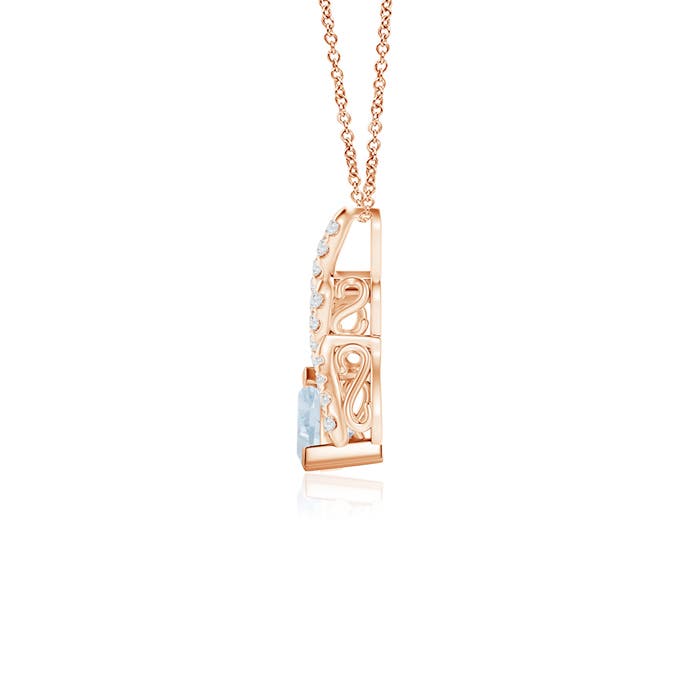 A - Aquamarine / 0.45 CT / 14 KT Rose Gold