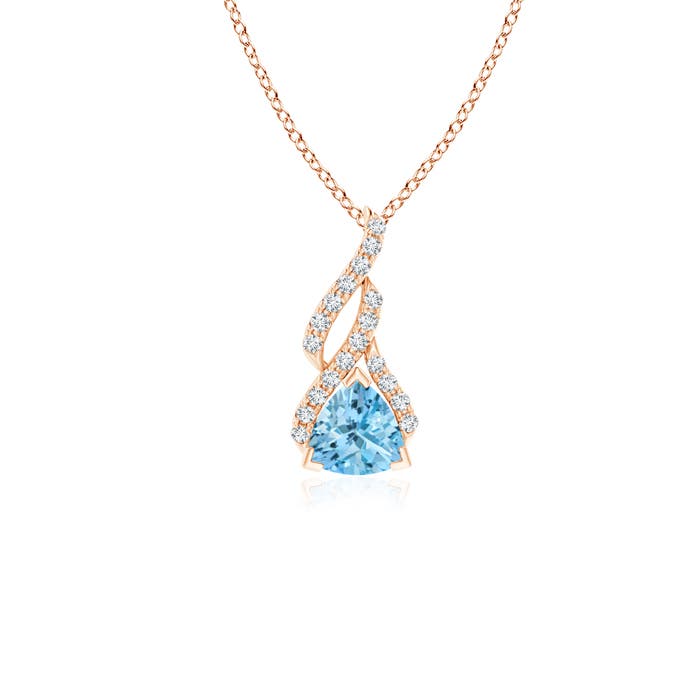 AAAA - Aquamarine / 0.45 CT / 14 KT Rose Gold