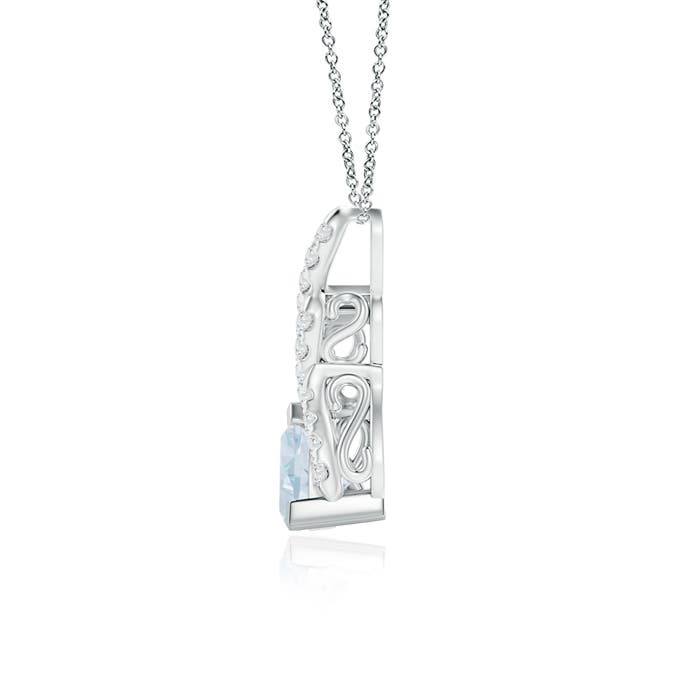 A - Aquamarine / 0.75 CT / 14 KT White Gold