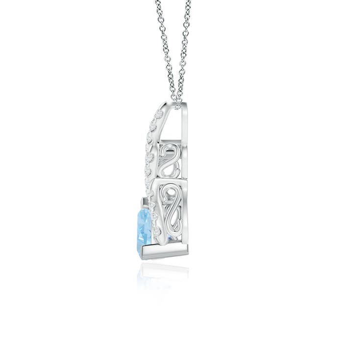 AAA - Aquamarine / 0.75 CT / 14 KT White Gold