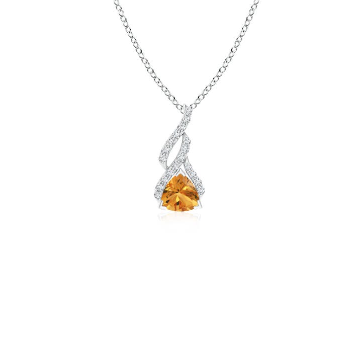 AA - Citrine / 0.24 CT / 14 KT White Gold