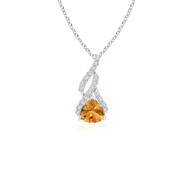 AA - Citrine / 0.48 CT / 14 KT White Gold