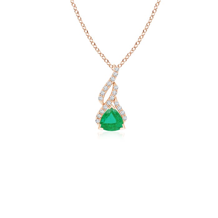 A - Emerald / 0.28 CT / 14 KT Rose Gold