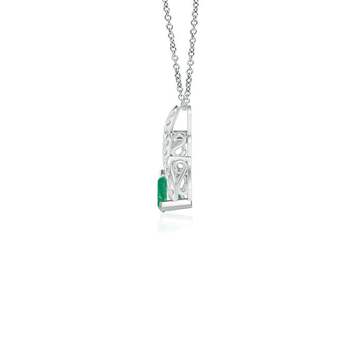 A - Emerald / 0.28 CT / 14 KT White Gold