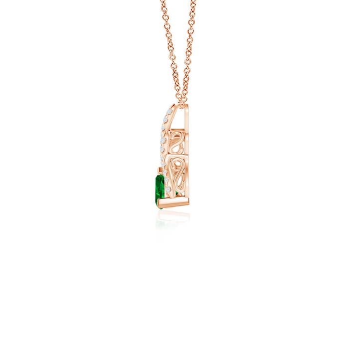 AAAA - Emerald / 0.28 CT / 14 KT Rose Gold