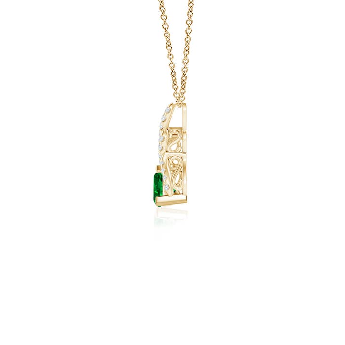 AAAA - Emerald / 0.28 CT / 14 KT Yellow Gold