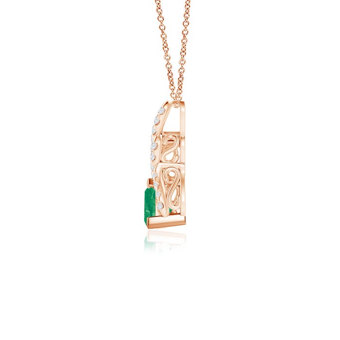 A - Emerald / 0.53 CT / 14 KT Rose Gold