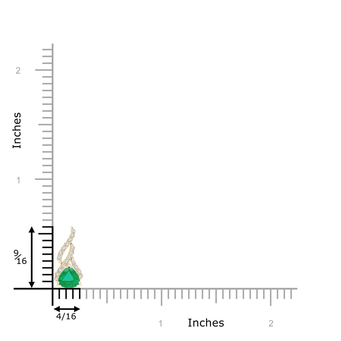 5mm A Trillion Emerald Solitaire Pendant with Diamond Swirl in Yellow Gold product image
