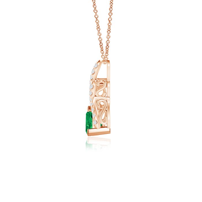 AA - Emerald / 0.53 CT / 14 KT Rose Gold