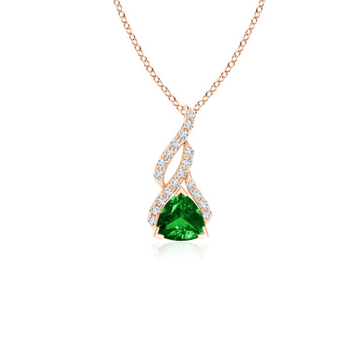 AAAA - Emerald / 0.53 CT / 14 KT Rose Gold