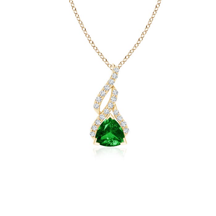 AAAA - Emerald / 0.53 CT / 14 KT Yellow Gold