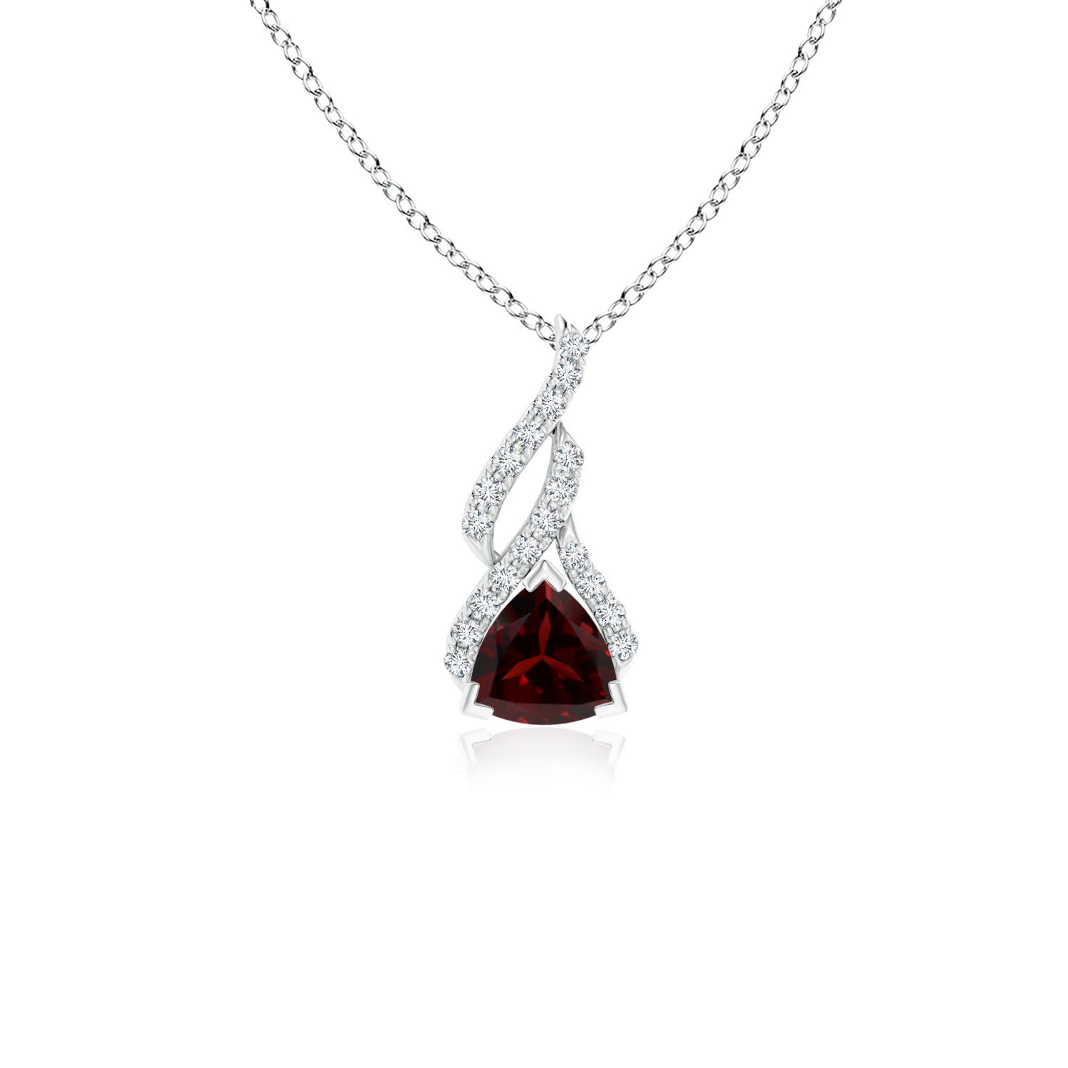 A - Garnet / 0.6 CT / 14 KT White Gold