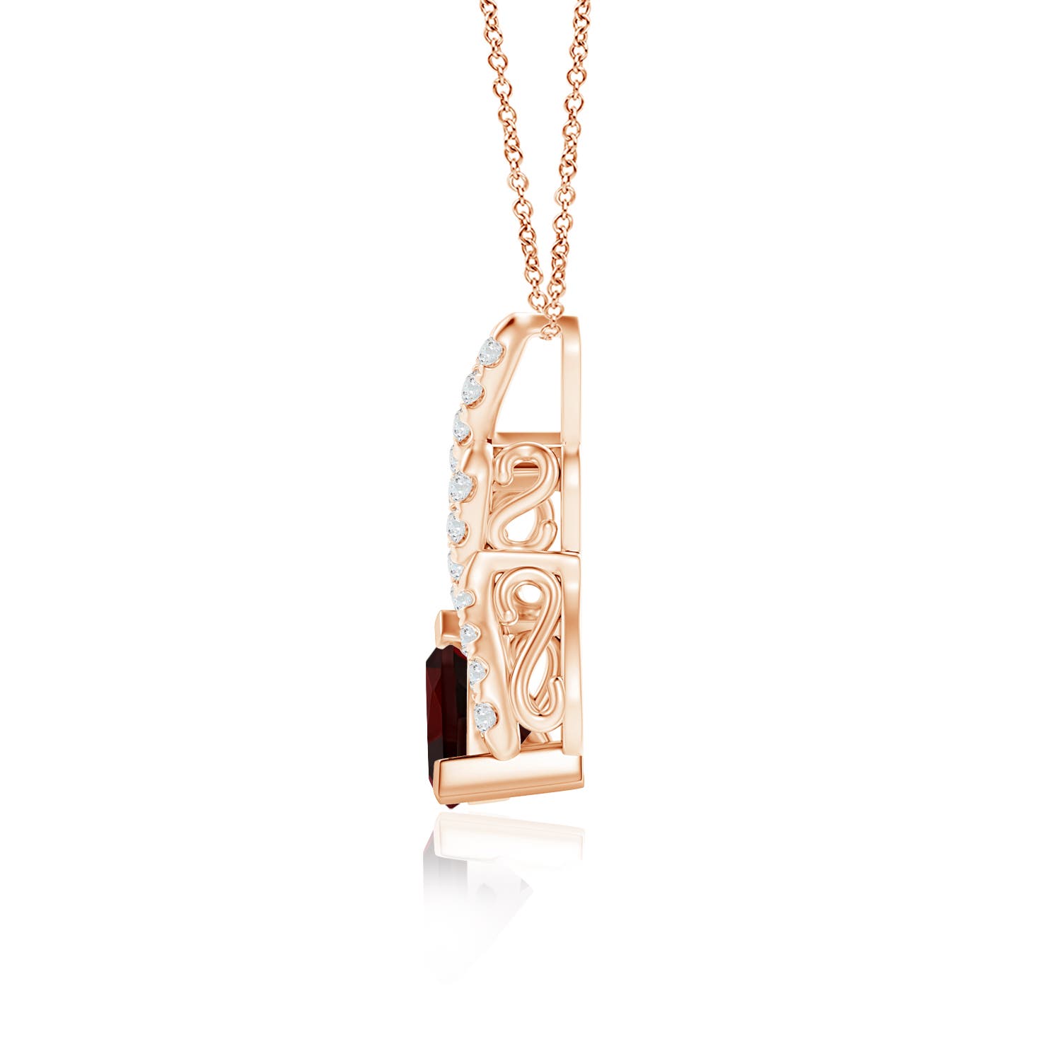 A - Garnet / 1 CT / 14 KT Rose Gold