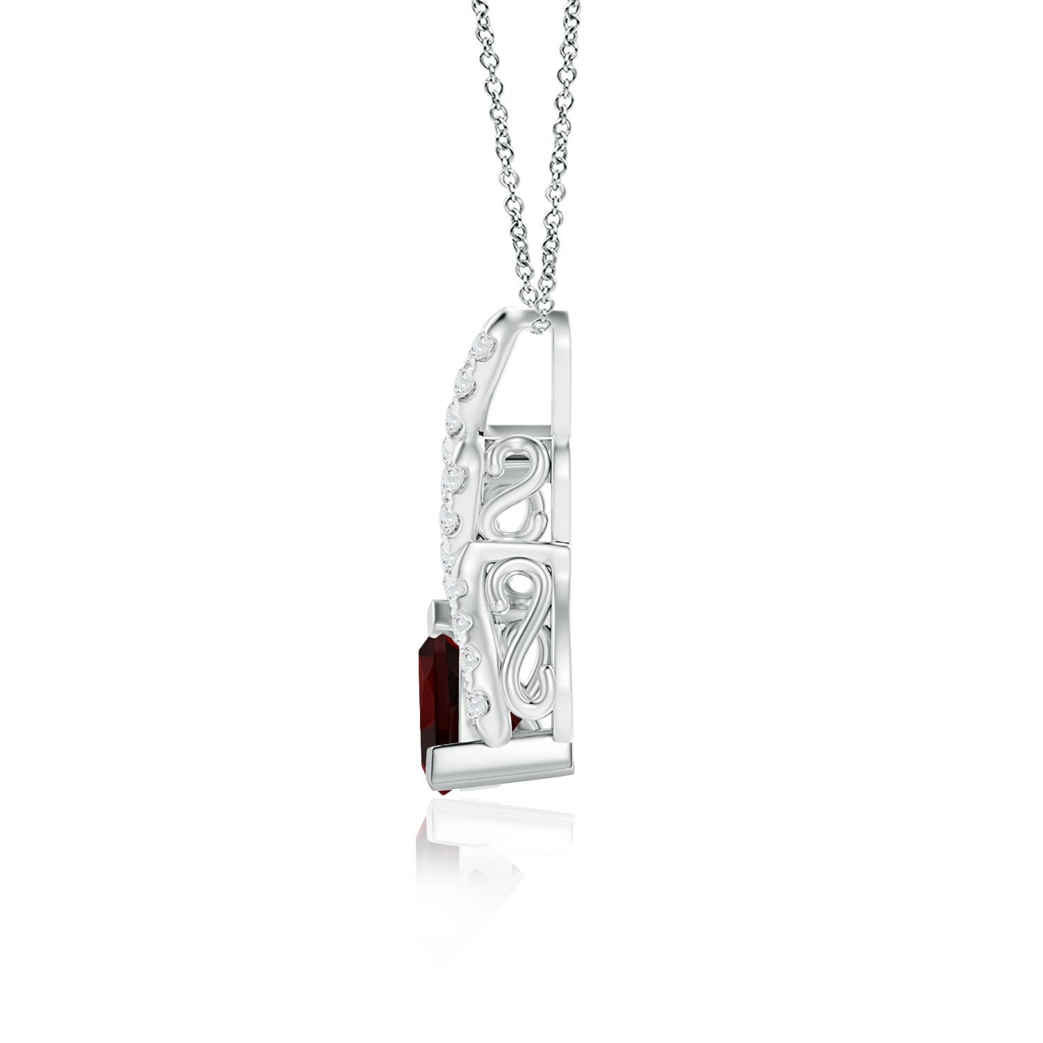 A - Garnet / 1 CT / 14 KT White Gold