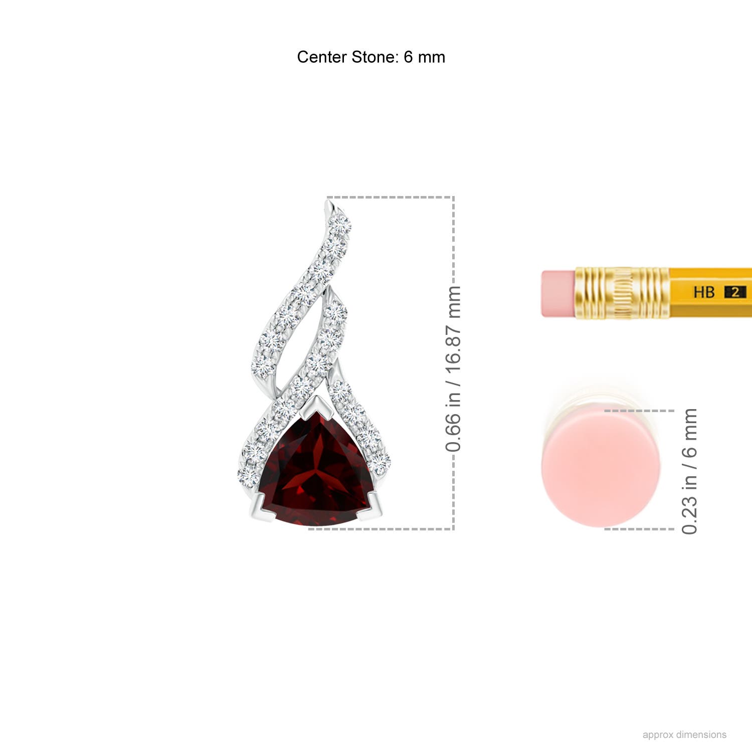 A - Garnet / 1 CT / 14 KT White Gold