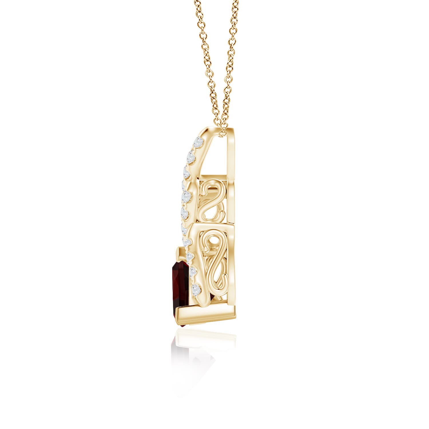 A - Garnet / 1 CT / 14 KT Yellow Gold