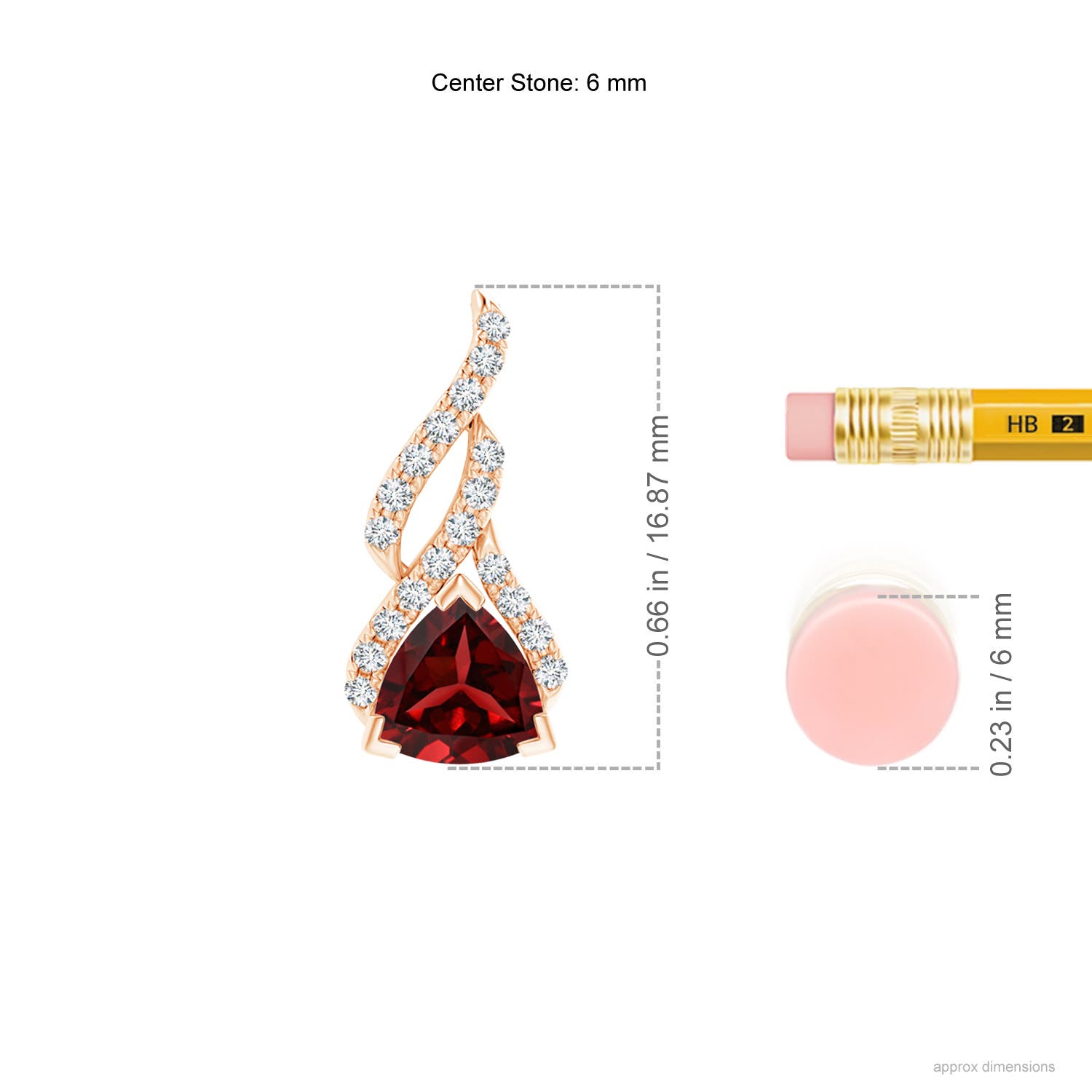 AAAA - Garnet / 1 CT / 14 KT Rose Gold