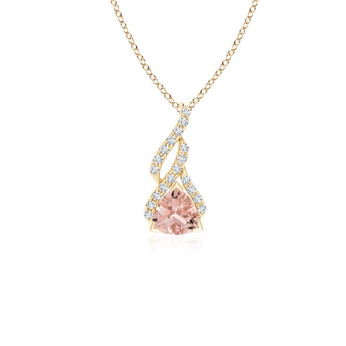 AAAA - Morganite / 0.45 CT / 14 KT Yellow Gold