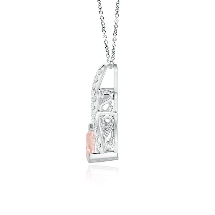 A - Morganite / 0.75 CT / 14 KT White Gold