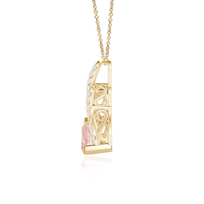 AA - Morganite / 0.75 CT / 14 KT Yellow Gold