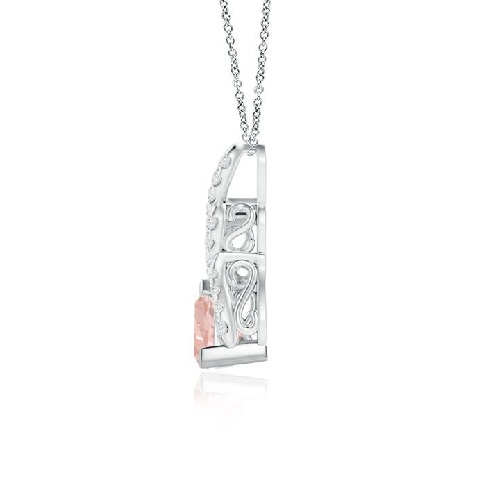 AAA - Morganite / 0.75 CT / 14 KT White Gold