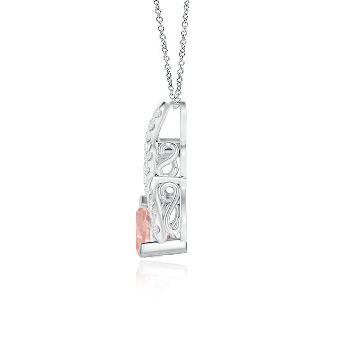 AAAA - Morganite / 0.75 CT / 14 KT White Gold