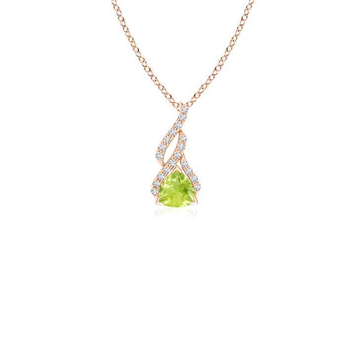 A - Peridot / 0.24 CT / 14 KT Rose Gold