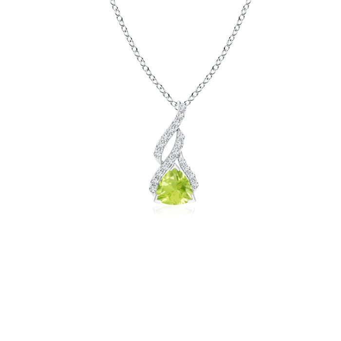 A - Peridot / 0.24 CT / 14 KT White Gold