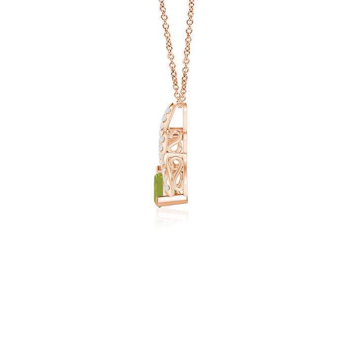 AA - Peridot / 0.24 CT / 14 KT Rose Gold