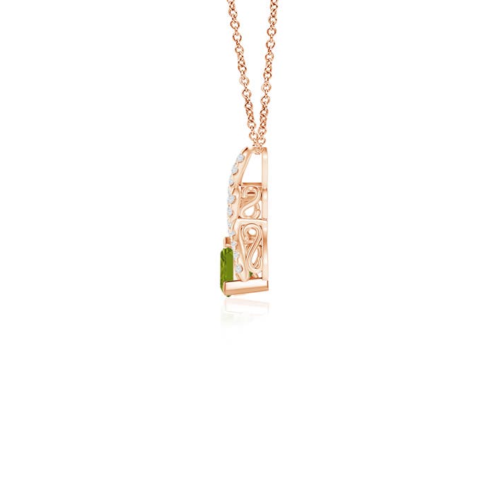 AAA - Peridot / 0.24 CT / 14 KT Rose Gold