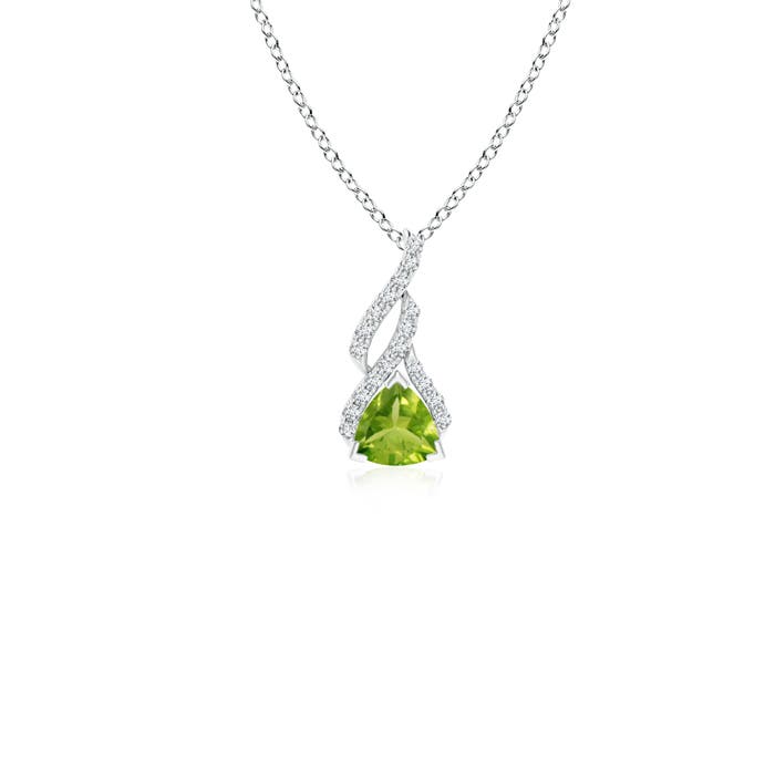 AAA - Peridot / 0.24 CT / 14 KT White Gold