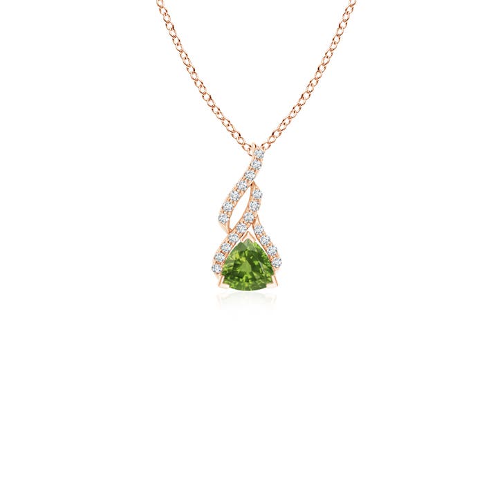 AAAA - Peridot / 0.24 CT / 14 KT Rose Gold