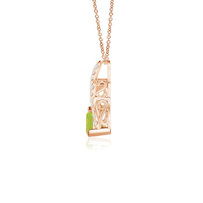 A - Peridot / 0.6 CT / 14 KT Rose Gold