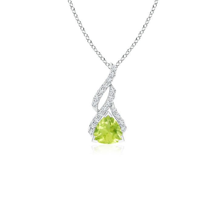 A - Peridot / 0.6 CT / 14 KT White Gold