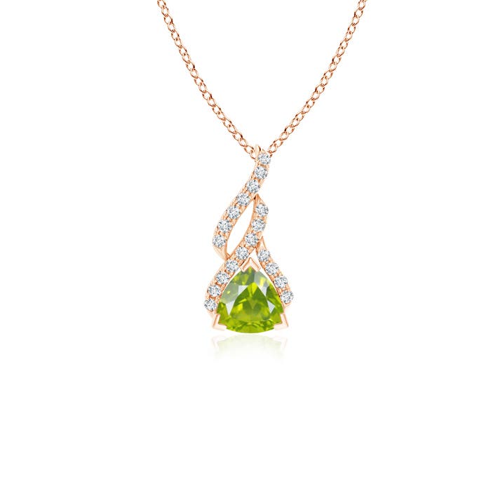 AA - Peridot / 0.6 CT / 14 KT Rose Gold