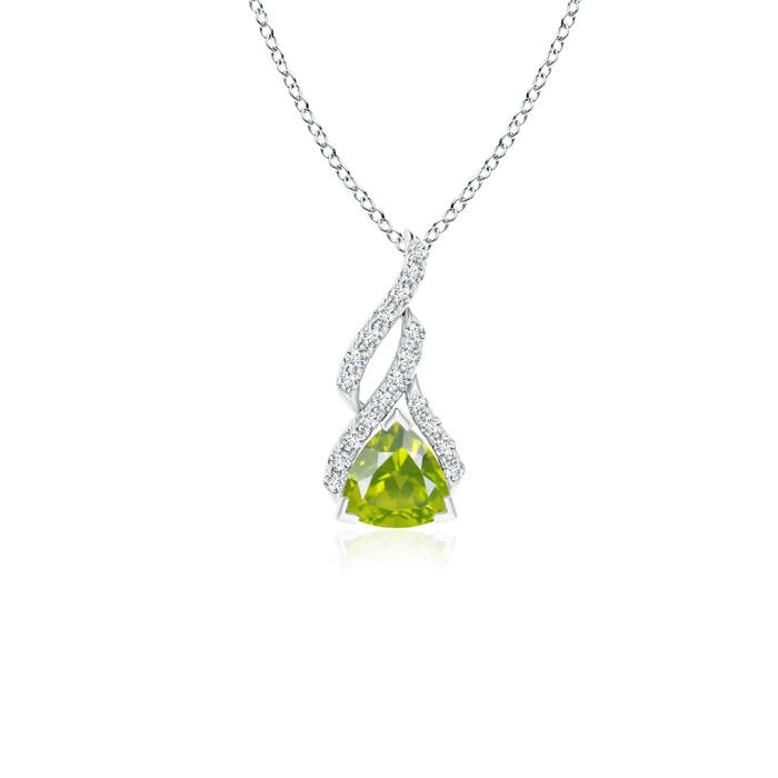 AA - Peridot / 0.6 CT / 14 KT White Gold