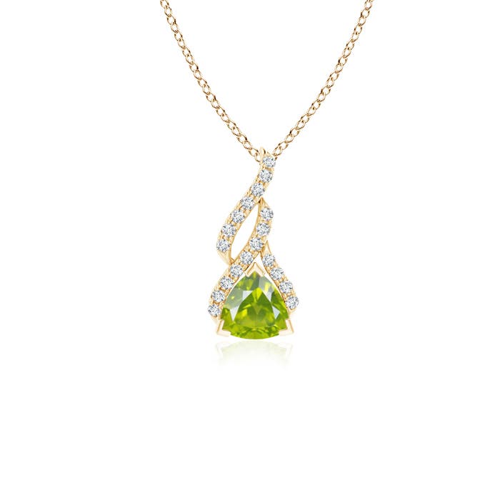 AA - Peridot / 0.6 CT / 14 KT Yellow Gold