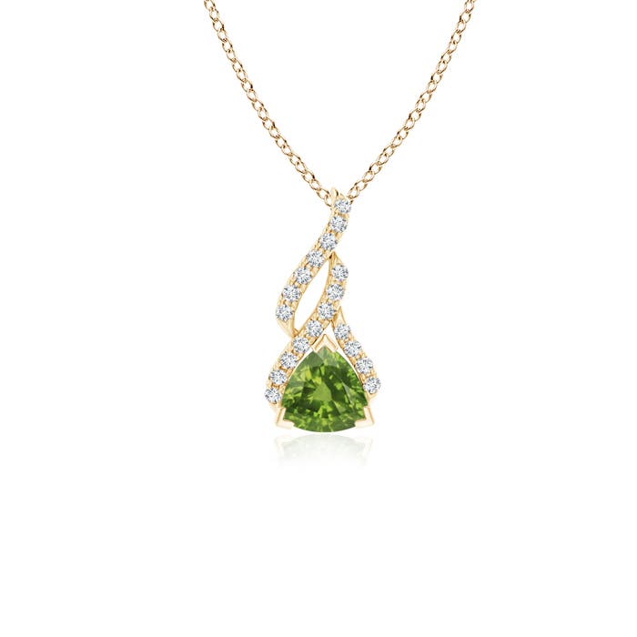 AAAA - Peridot / 0.6 CT / 14 KT Yellow Gold