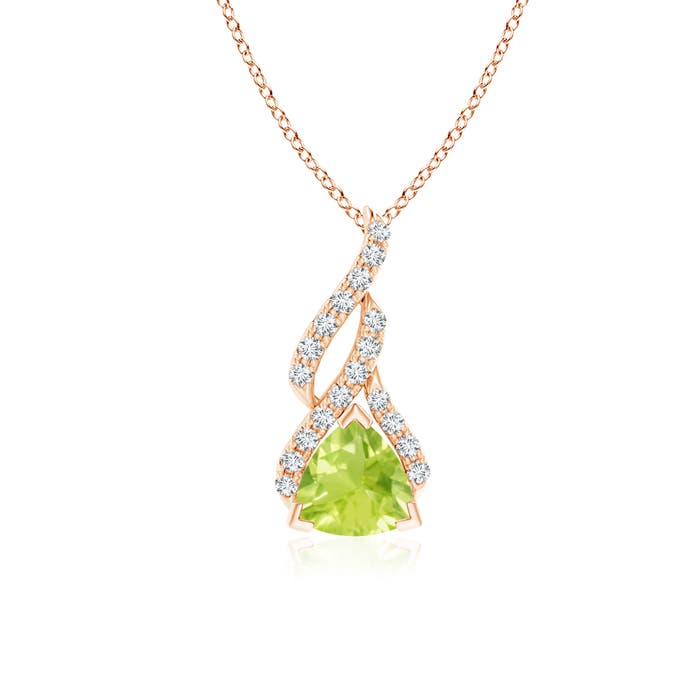 A - Peridot / 0.85 CT / 14 KT Rose Gold