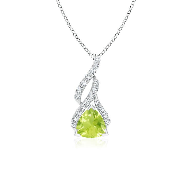 A - Peridot / 0.85 CT / 14 KT White Gold