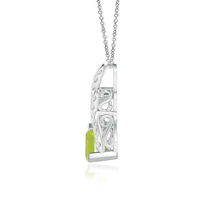 A - Peridot / 0.85 CT / 14 KT White Gold