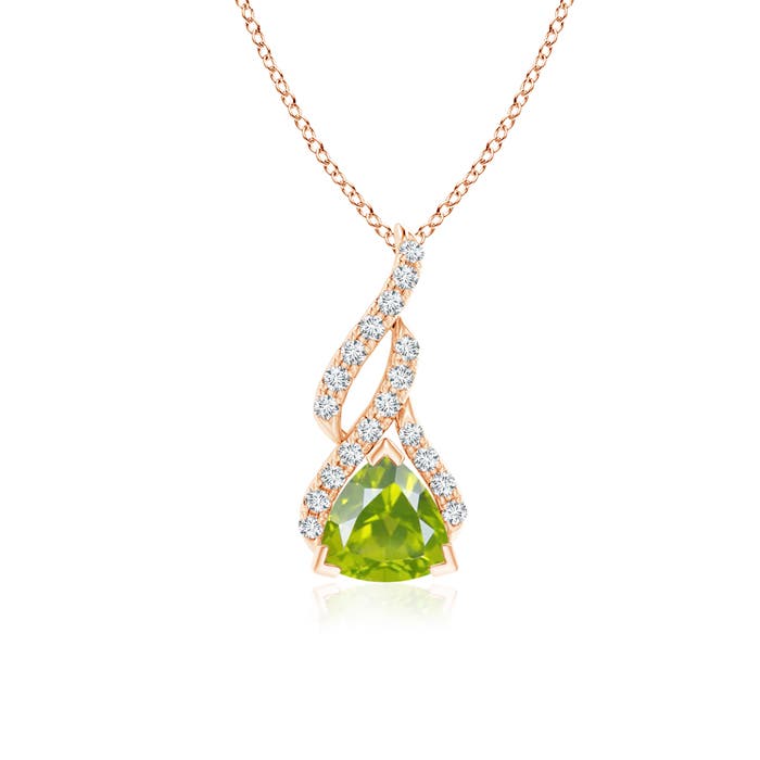 AA - Peridot / 0.85 CT / 14 KT Rose Gold