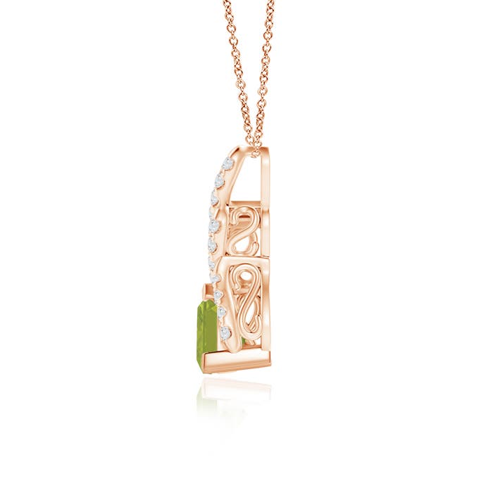 AA - Peridot / 0.85 CT / 14 KT Rose Gold